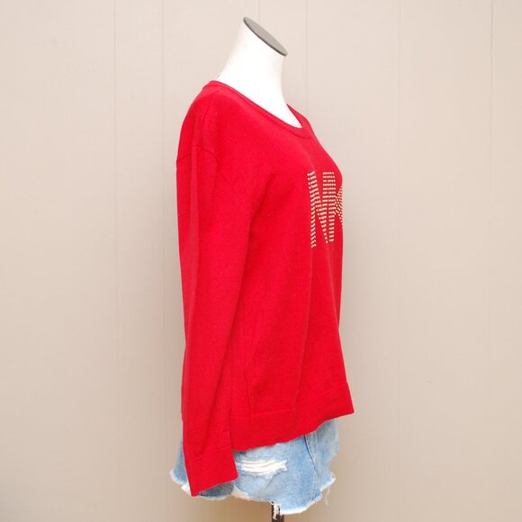 Michael Kors Women's Studded MK Logo Red Sweater - BNWT - Picture 3 of 5